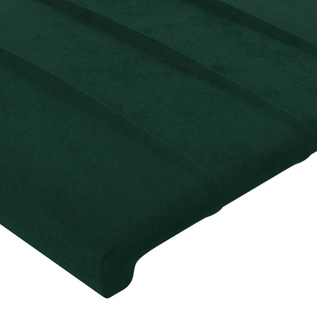 Uzglavlje tamnozeleno 144x5x118/128 cm baršunasto