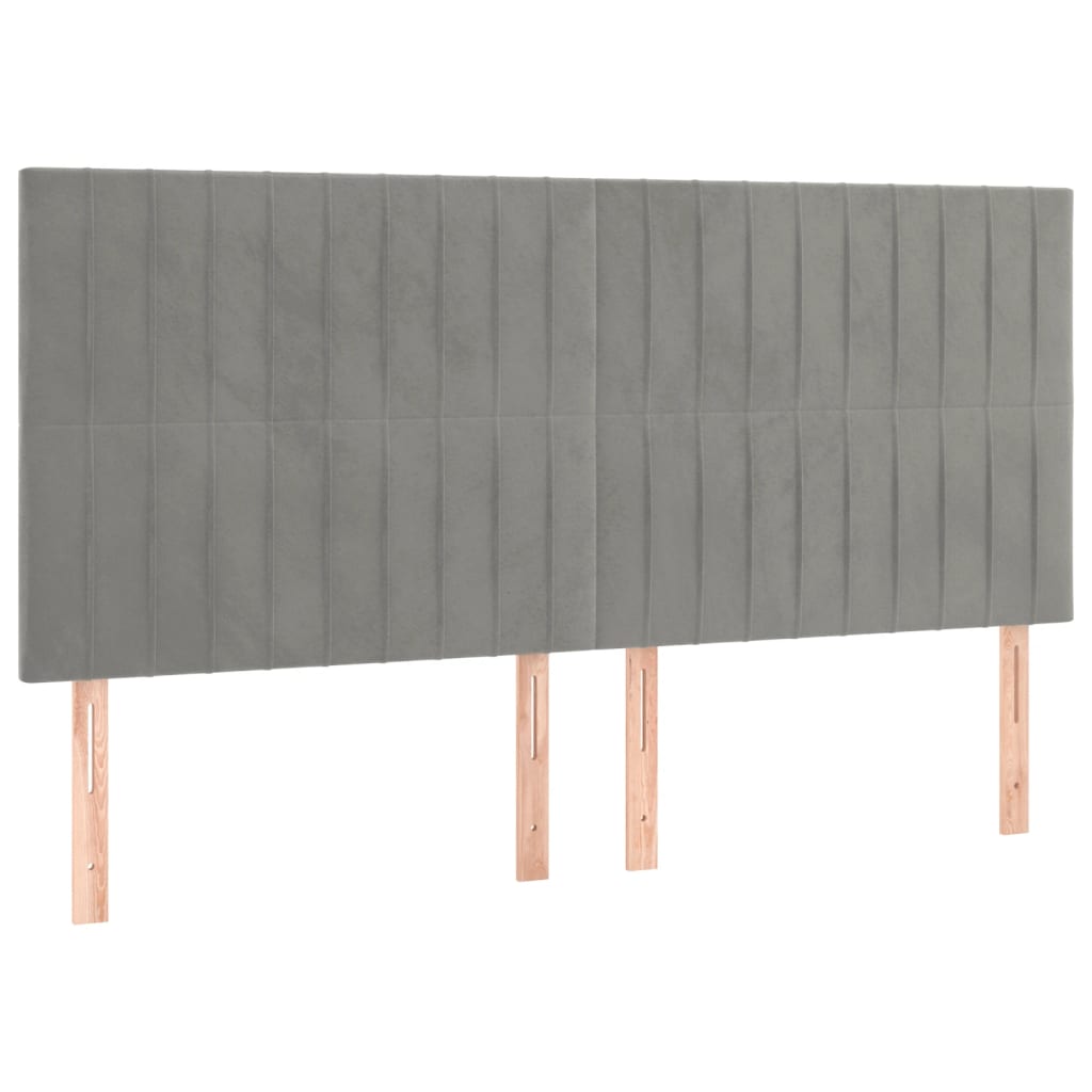 Uzglavlje svijetlosivo 160x5x118/128 cm baršunasto