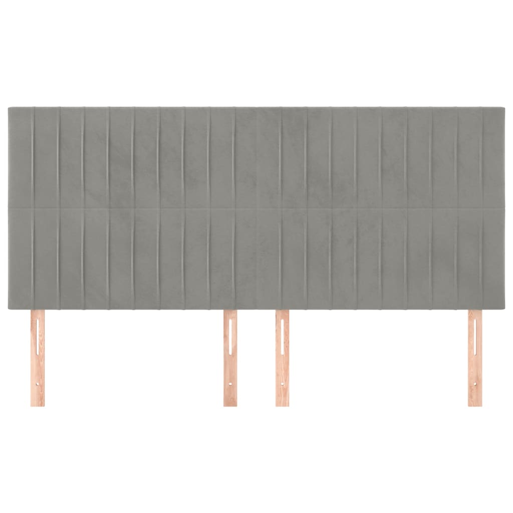 Uzglavlje svijetlosivo 160x5x118/128 cm baršunasto