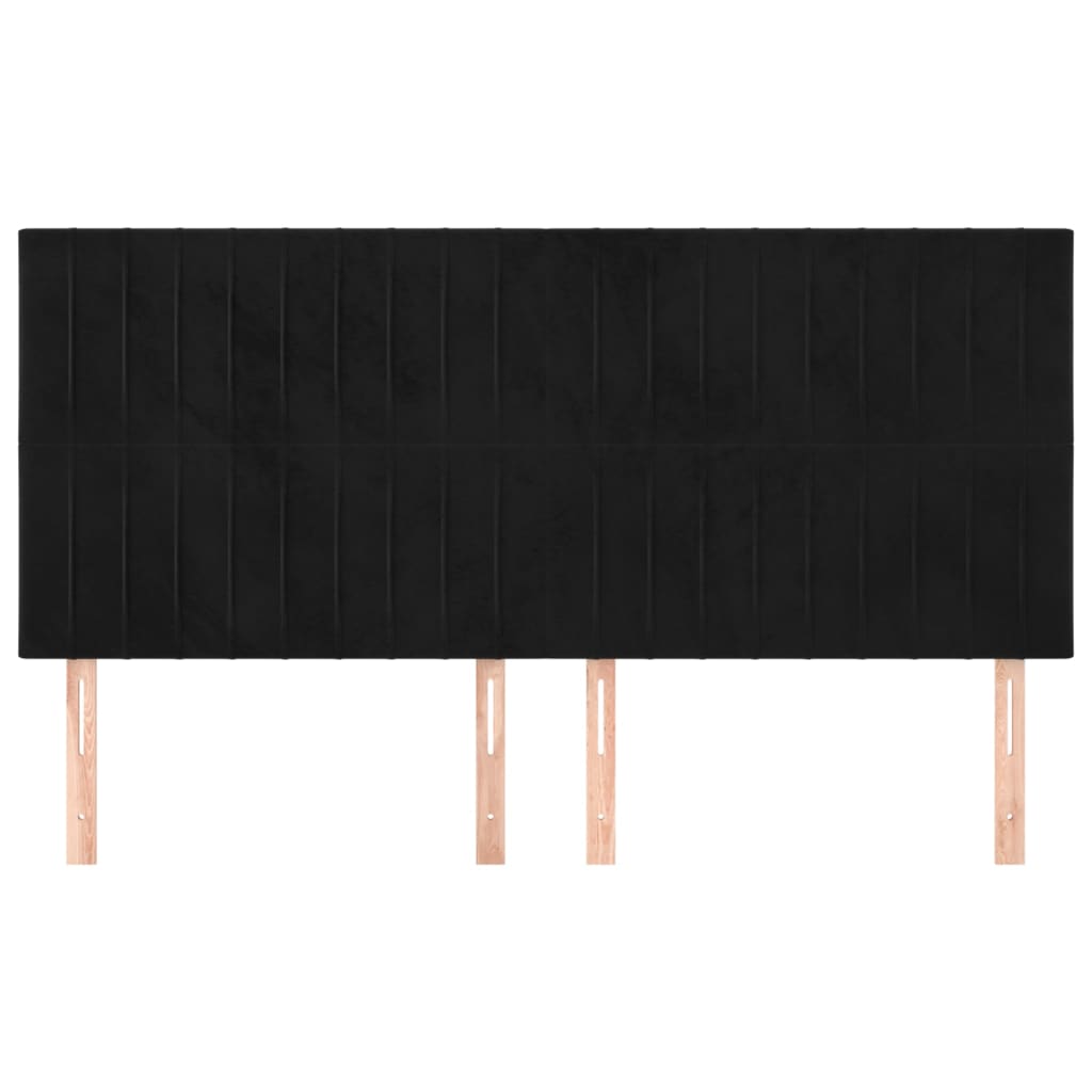 Uzglavlje crno 160x5x118/128 cm baršunasto