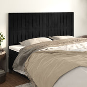 Uzglavlje crno 160x5x118/128 cm baršunasto