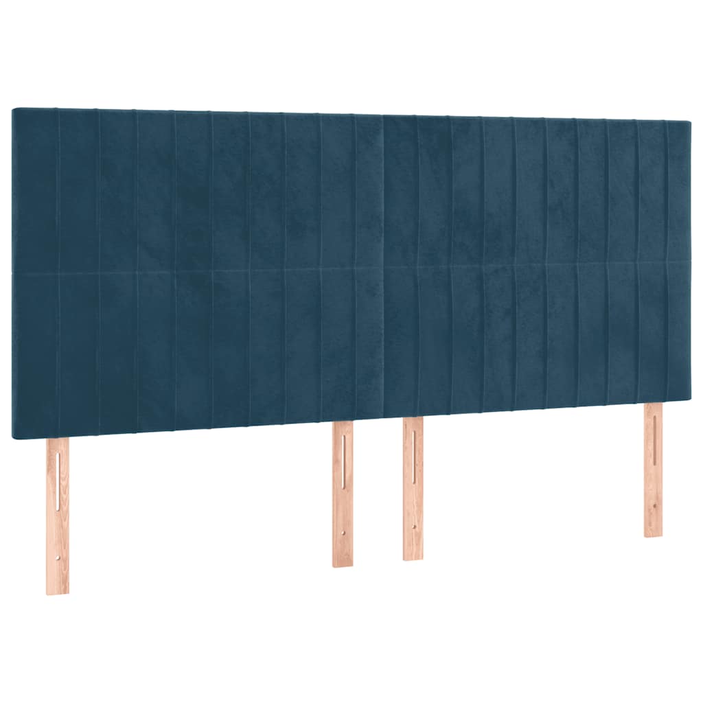 Uzglavlje tamnoplavo 160x5x118/128 cm baršunasto