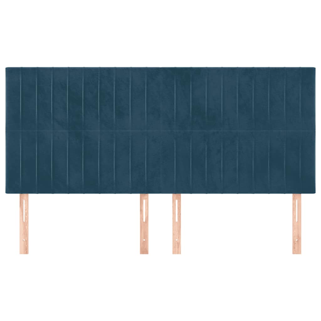 Uzglavlje tamnoplavo 160x5x118/128 cm baršunasto