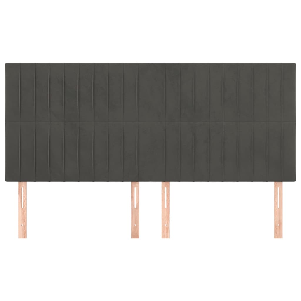Uzglavlje tamno sivo 180x5x118/128 cm baršunasto