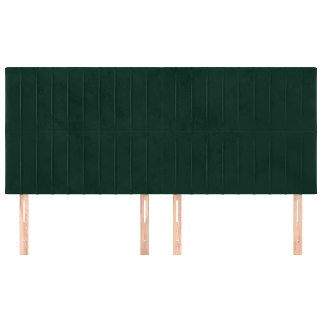 Uzglavlje tamnozeleno 180x5x118/128 cm baršunasto