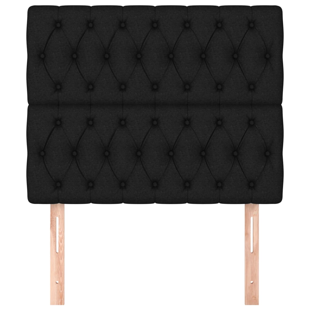 Uzglavlje Crno 90x7x118/128 cm Tkanina