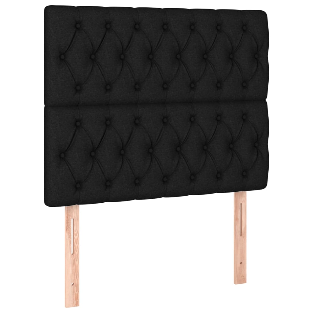 Uzglavlje crno 100x7x118/128 cm tkanina