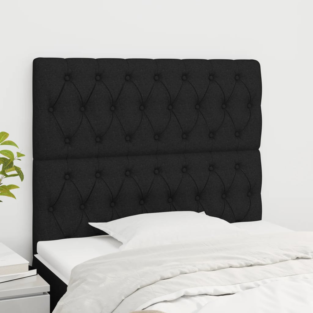 Uzglavlje crno 100x7x118/128 cm tkanina