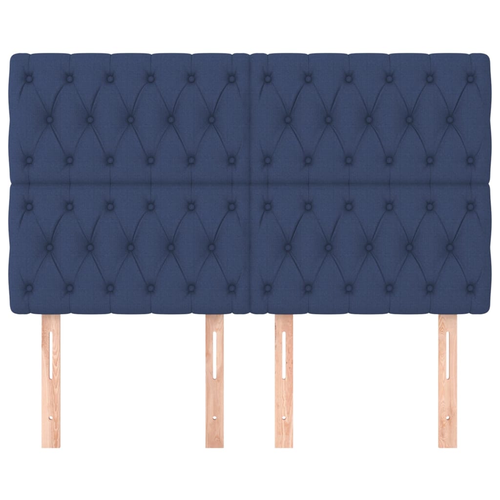 Uzglavlje plavo 144x7x118/128 cm tkanina