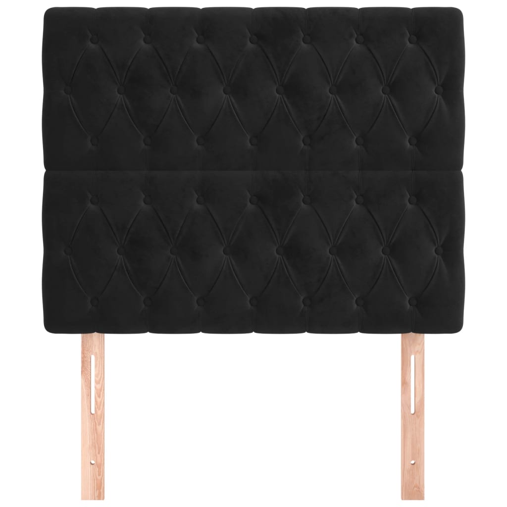 Uzglavlje Crno 90x7x118/128 cm Baršunasto
