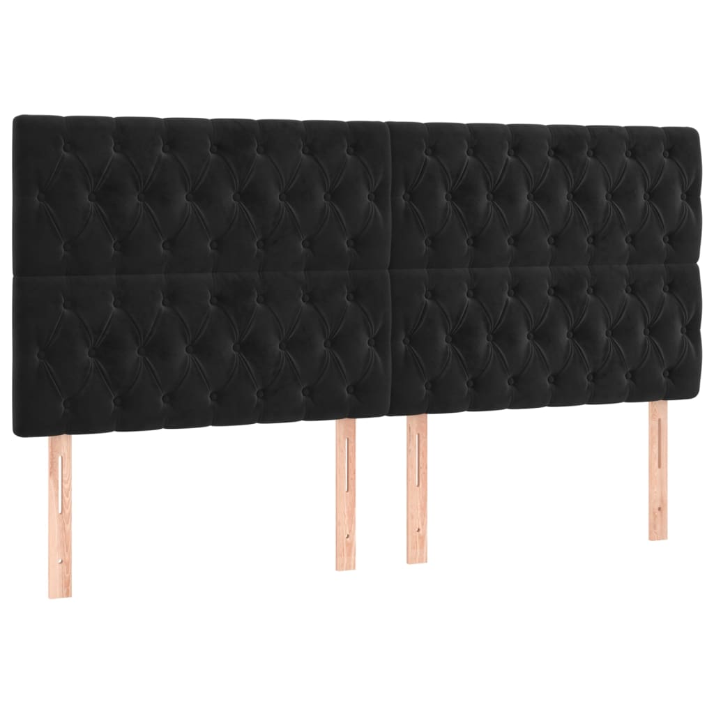 Uzglavlje Crno 180x7x118/128 cm Baršunasto