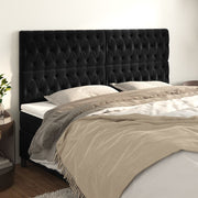 Uzglavlje Crno 180x7x118/128 cm Baršunasto
