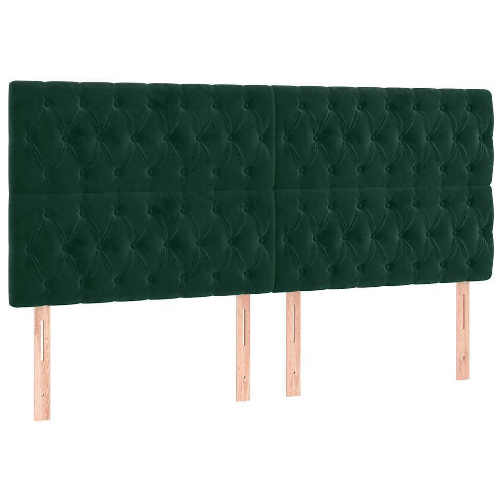 Uzglavlje tamnozeleno 180x7x118/128 cm baršunasto