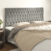 Uzglavlje svijetlosivo 200x7x118/128 cm baršunasto