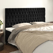 Uzglavlje crno 200x7x118/128 cm baršunasto