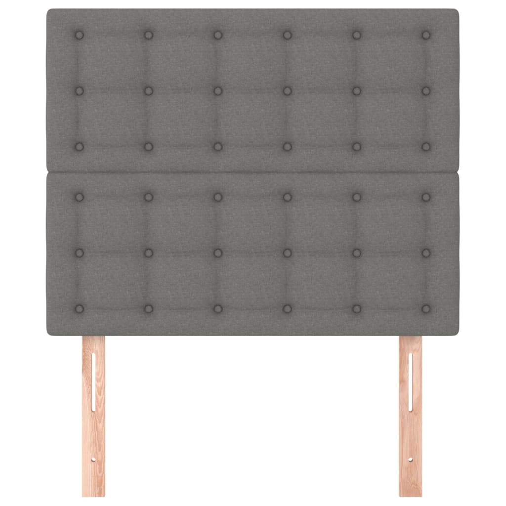 Uzglavlje tamno sivo 90x5x118/128 cm tkanina