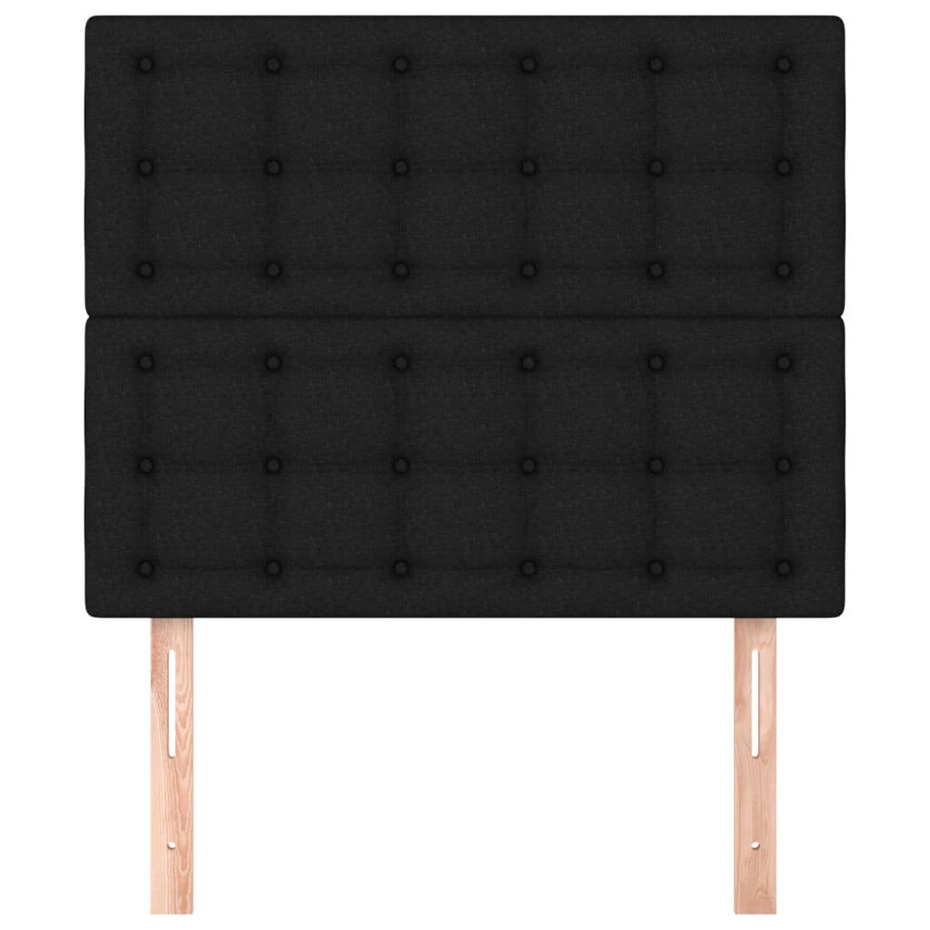 Uzglavlje Crno 90x5x118/128 cm Tkanina