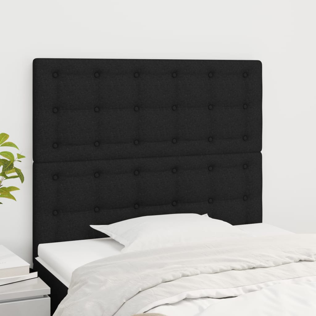 Uzglavlje crno 100x5x118/128 cm tkanina