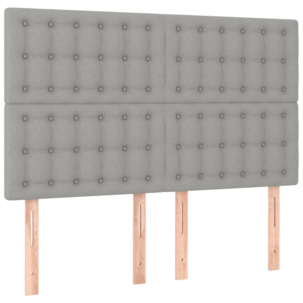 Uzglavlje svijetlosivo 144x5x118/128 cm tkanina