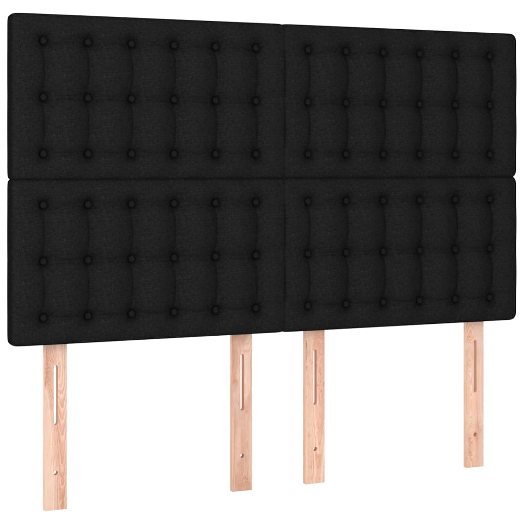 Uzglavlje crno 144x5x118/128 cm tkanina
