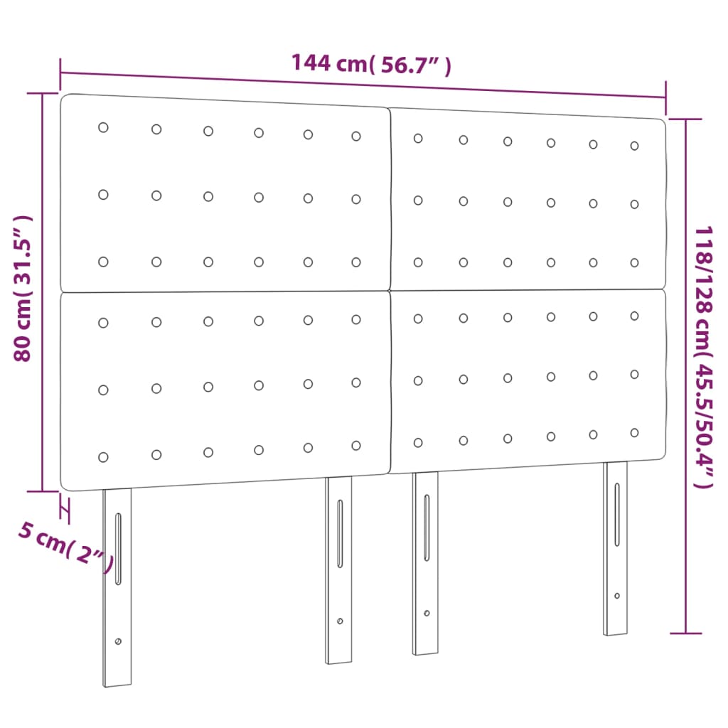 Uzglavlje plavo 144x5x118/128 cm tkanina
