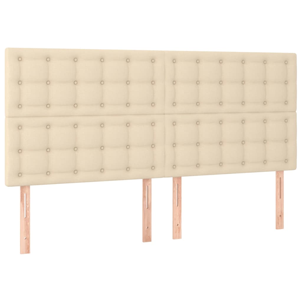 Uzglavlje krem boje 160x5x118/128 cm tkanina