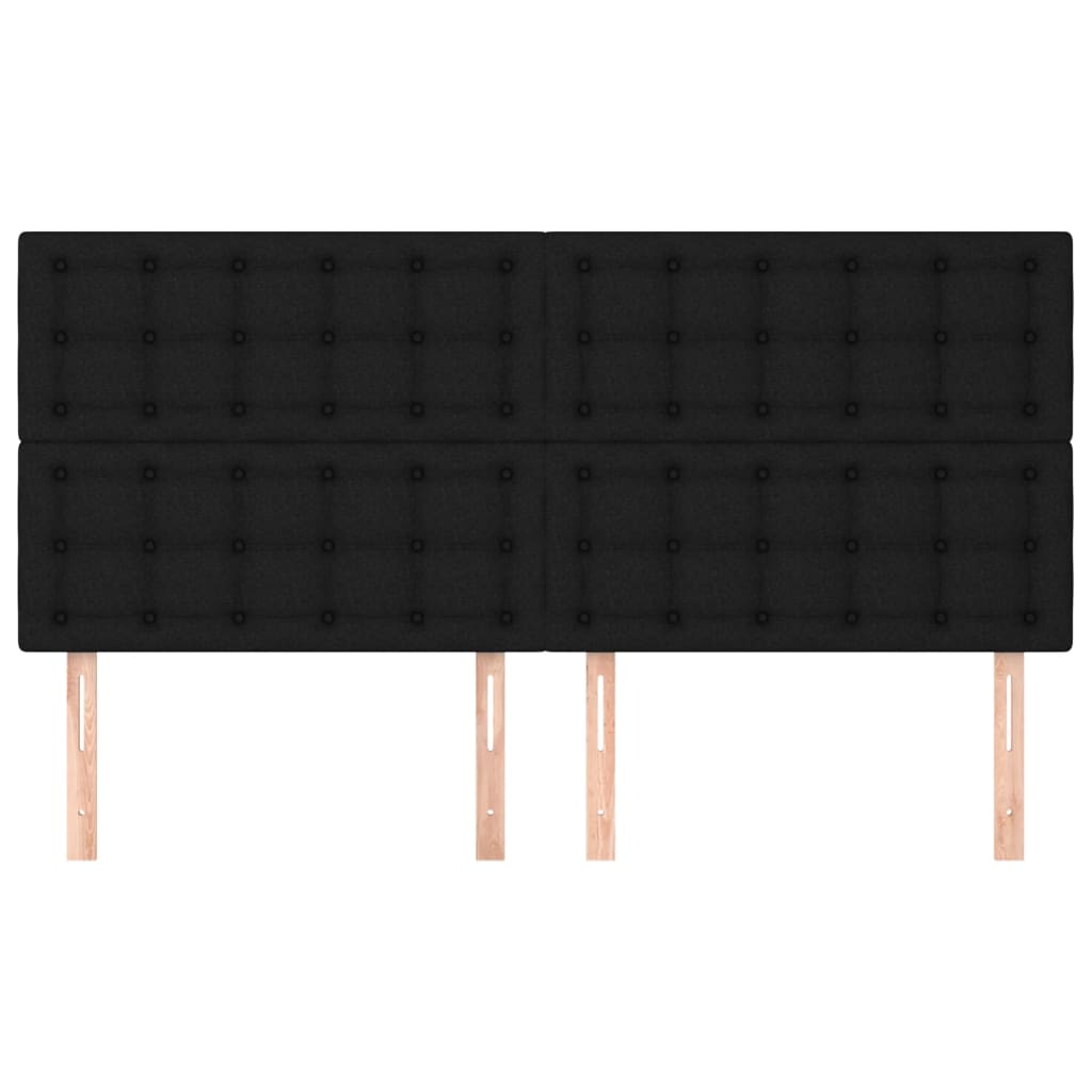 Uzglavlje Crno 180x5x118/128 cm Tkanina