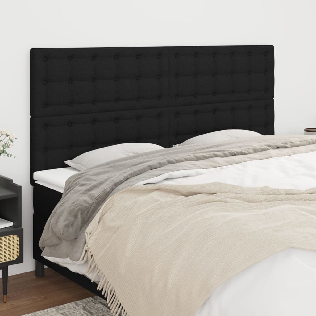 Uzglavlje Crno 200x5x118/128 cm Tkanina
