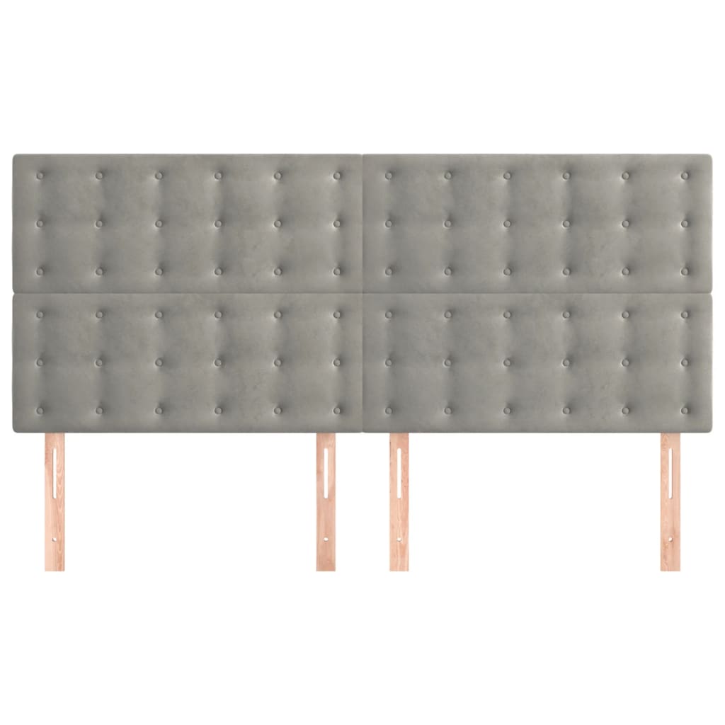 Uzglavlje svijetlosivo 160x5x118/128 cm baršunasto