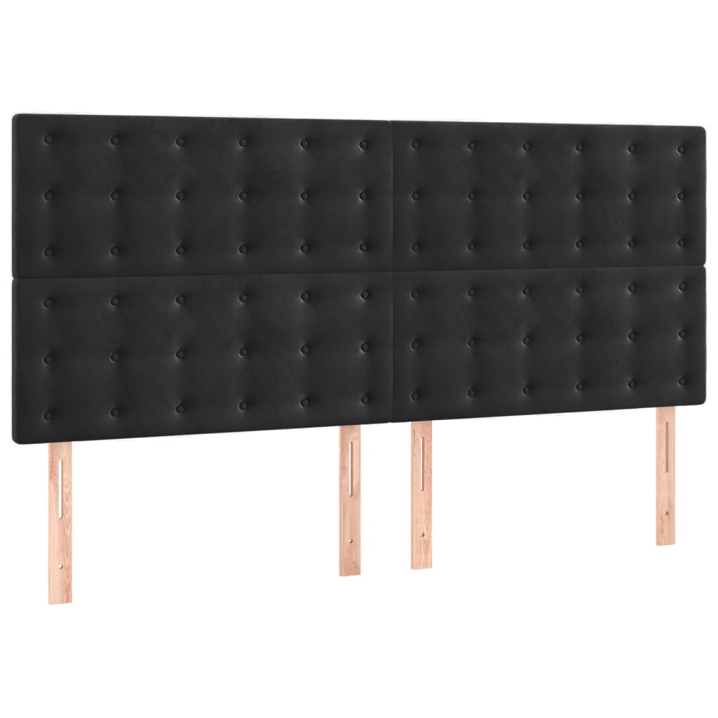Uzglavlje crno 160x5x118/128 cm baršunasto