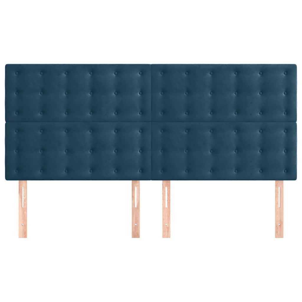Uzglavlje tamnoplavo 180x5x118/128 cm baršunasto