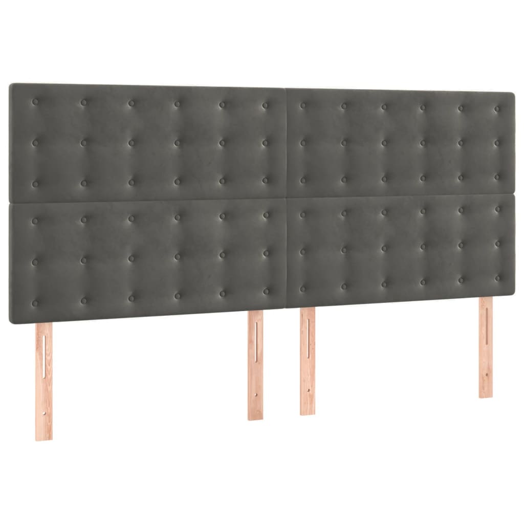Uzglavlje tamno sivo 200x5x118/128 cm baršunasto