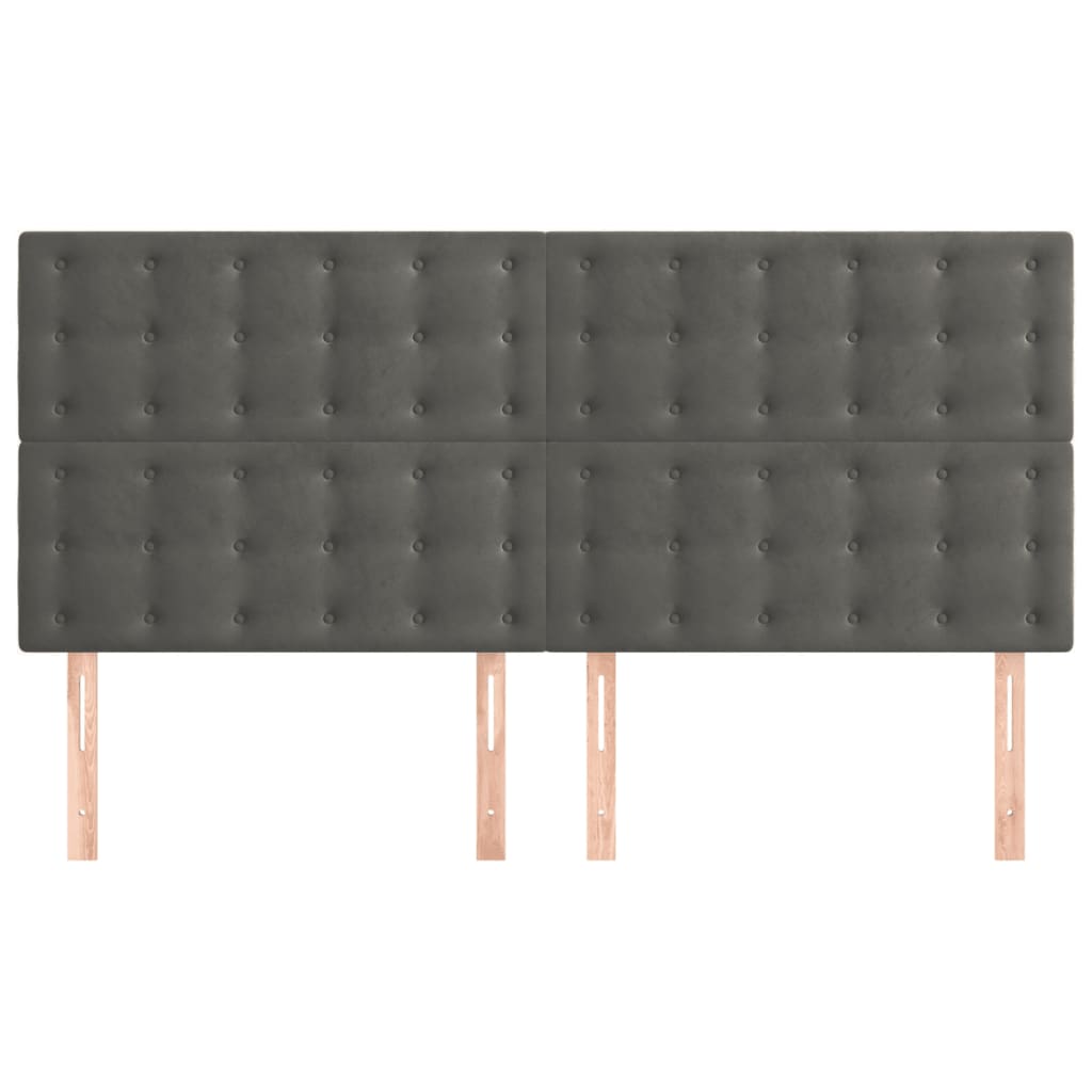 Uzglavlje tamno sivo 200x5x118/128 cm baršunasto