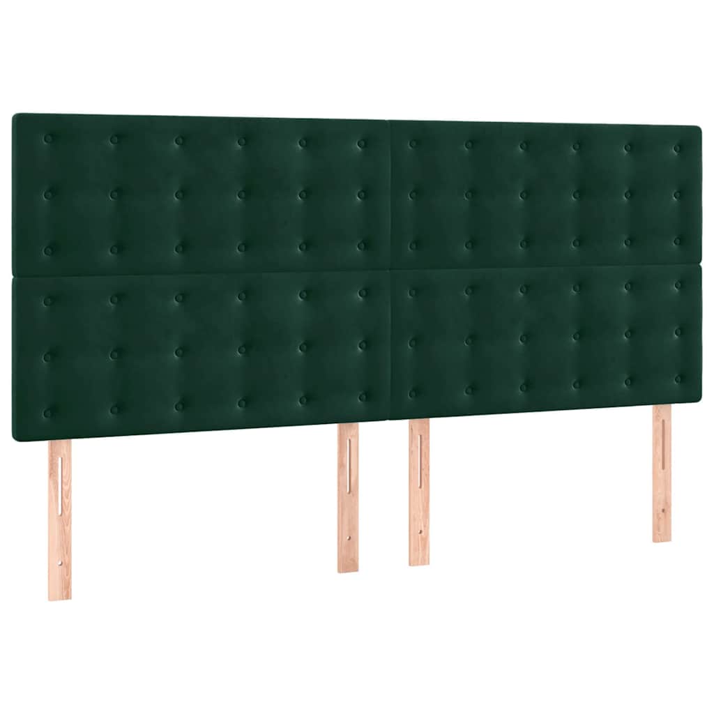 Uzglavlje tamnozeleno 200x5x118/128 cm baršunasto