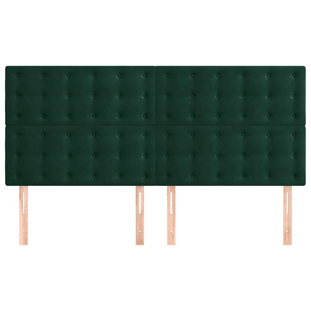 Uzglavlje tamnozeleno 200x5x118/128 cm baršunasto