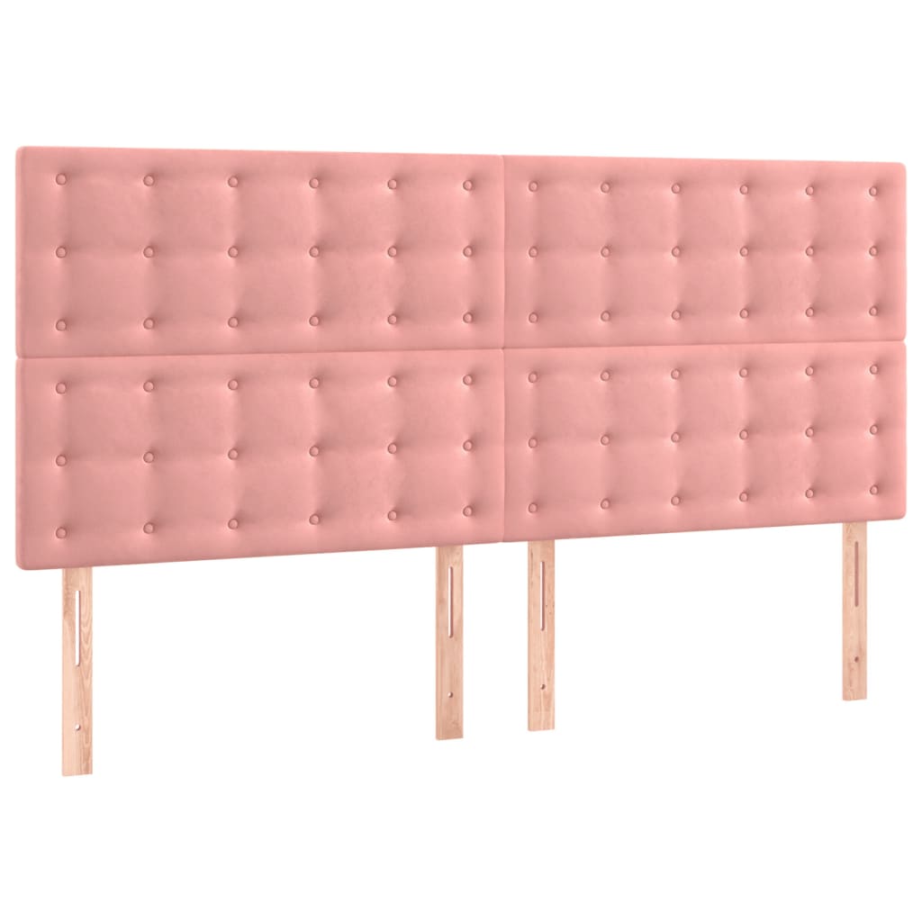 Uzglavlje roze 200x5x118/128 cm baršunasto