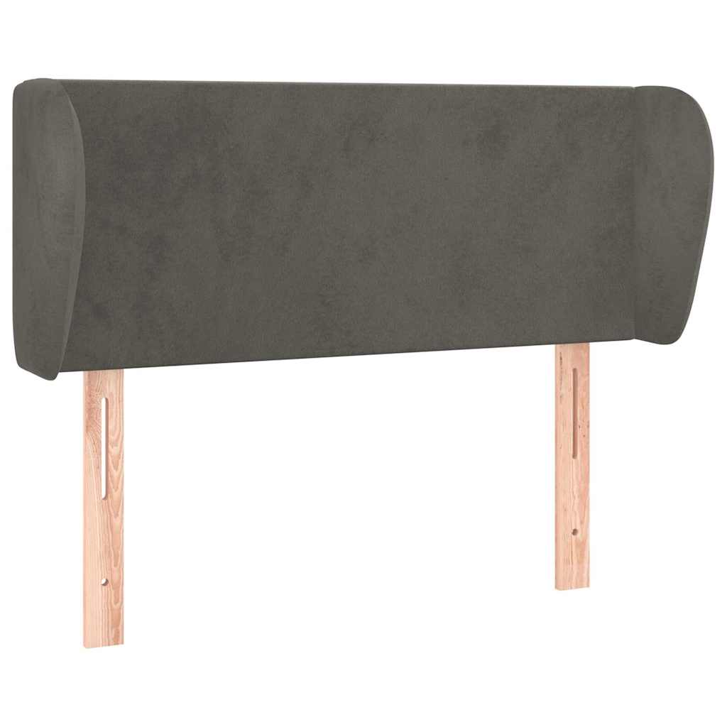 Uzglavlje s ušima tamnosivo 83x23x78/88 cm baršunasto