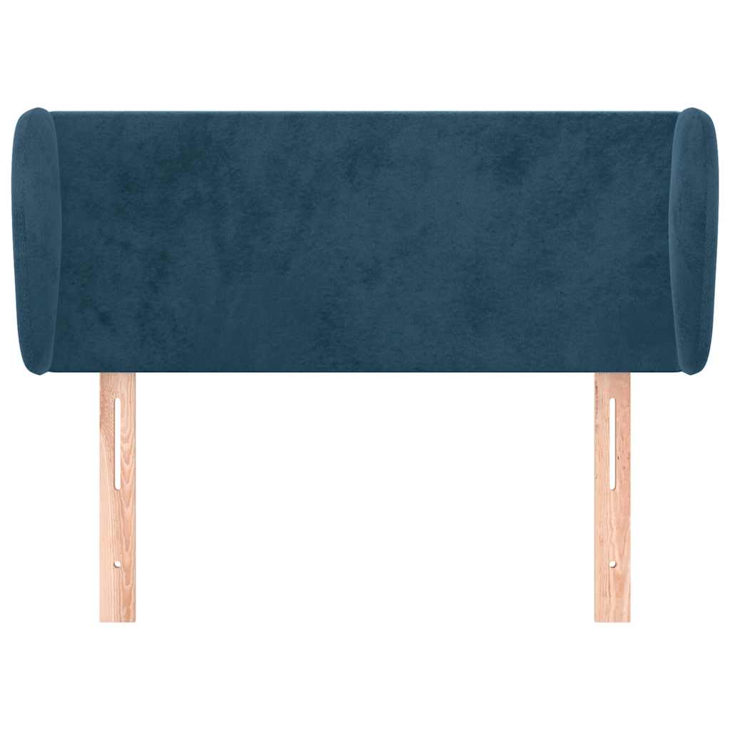 Uzglavlje s ušima tamnoplavo 83x23x78/88 cm baršunasto