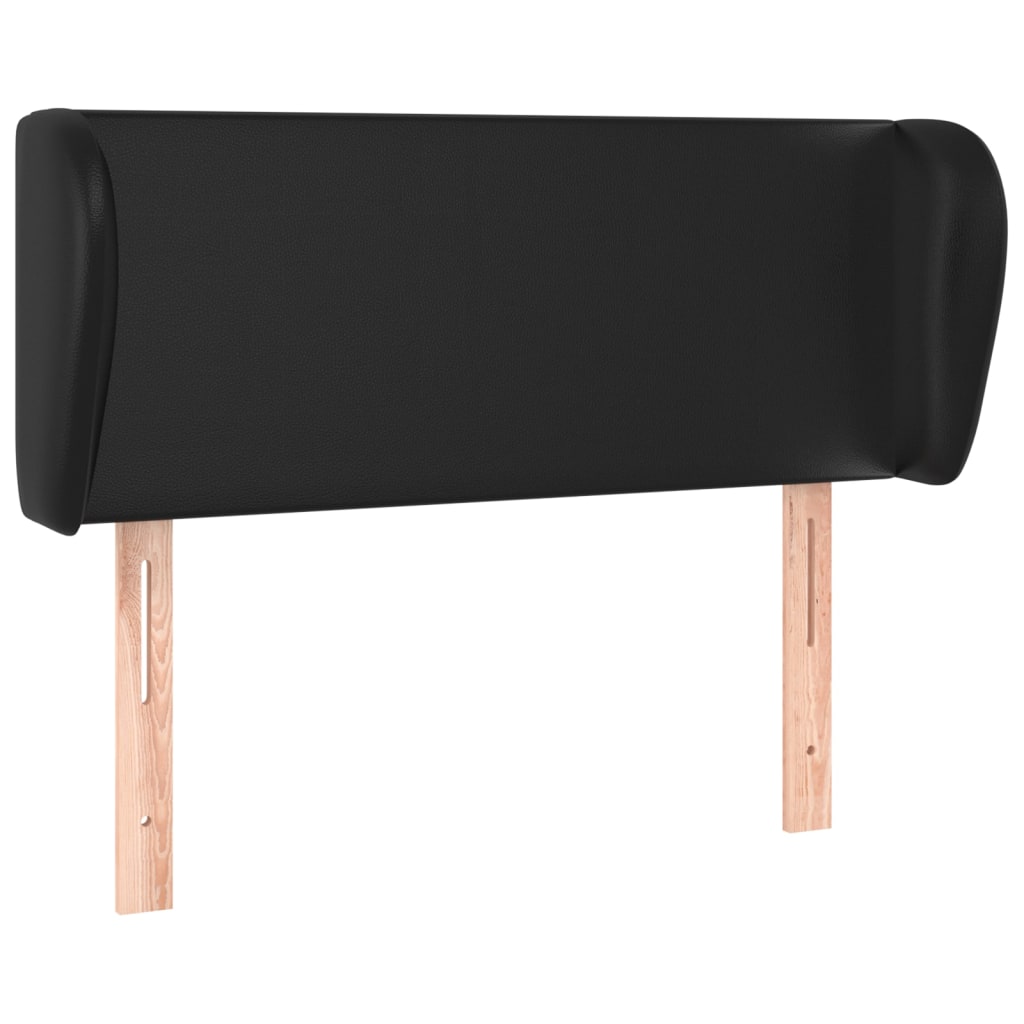 Uzglavlje s ušima crno 103x23x78/88 cm od umjetne kože