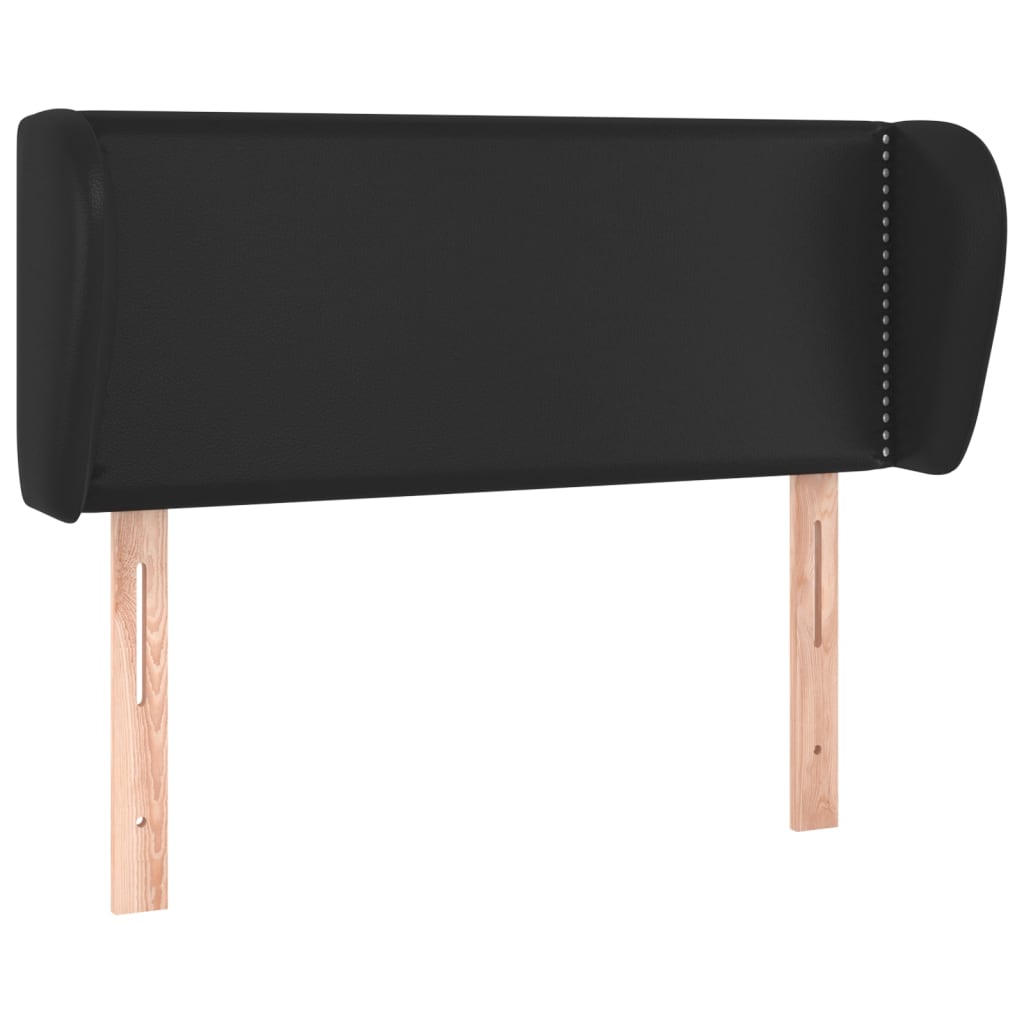 Uzglavlje s ušima crno 83x23x78/88 cm od umjetne kože