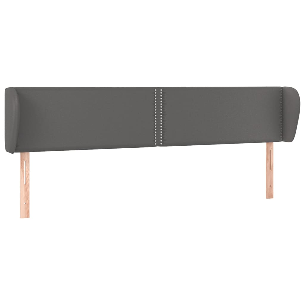 Uzglavlje s ušima sivo 203x23x78/88 cm od umjetne kože