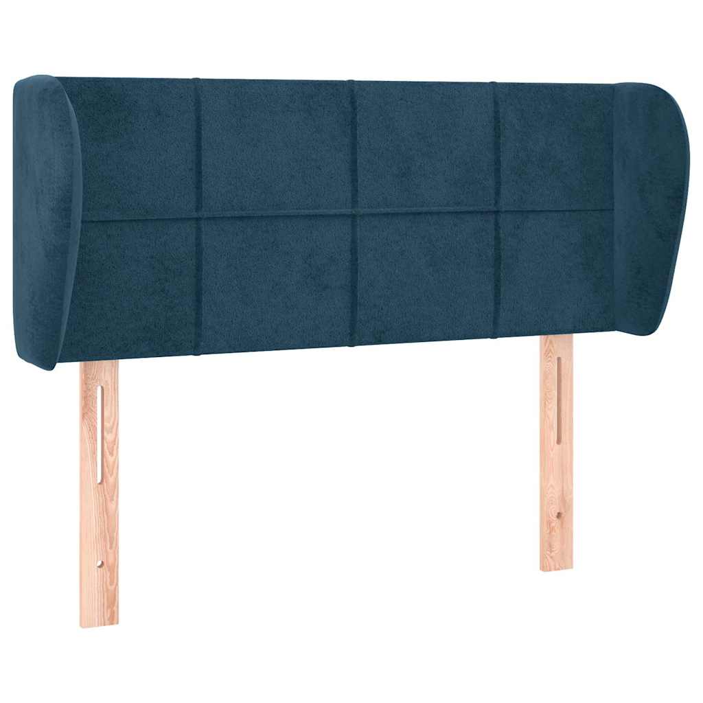 Uzglavlje s ušima tamnoplavo 83x23x78/88 cm baršunasto