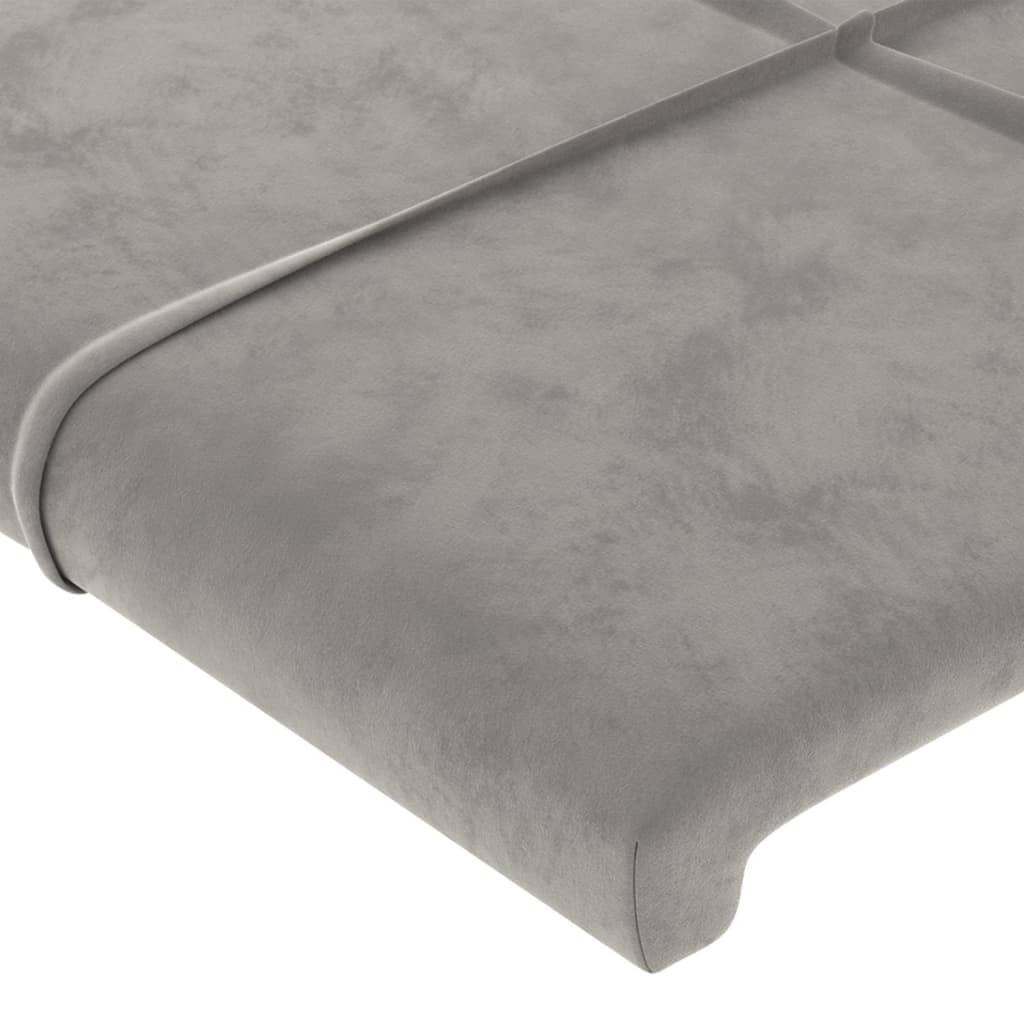Uzglavlje s ušima svjetlosivo 93x23x78/88 cm baršunasto
