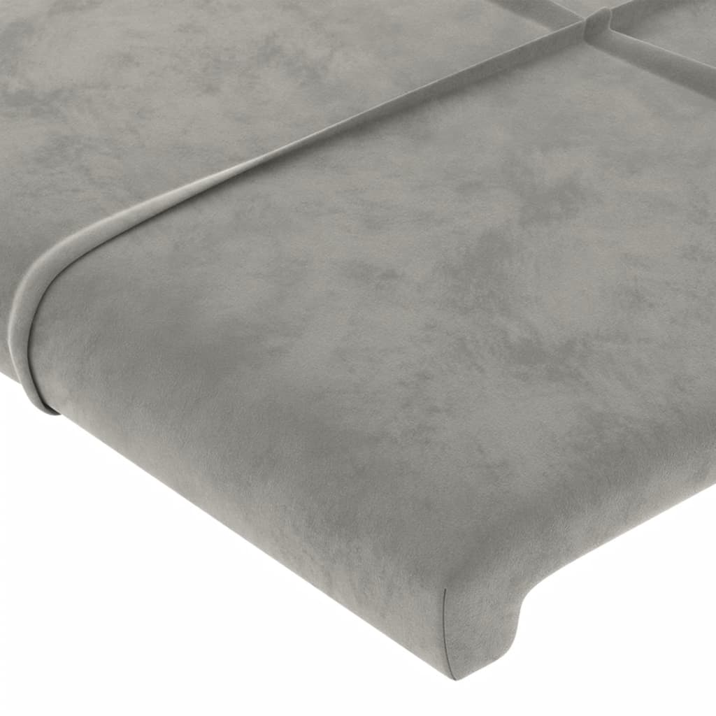 Uzglavlje s ušima svjetlosivo 103x23x78/88 cm baršunasto