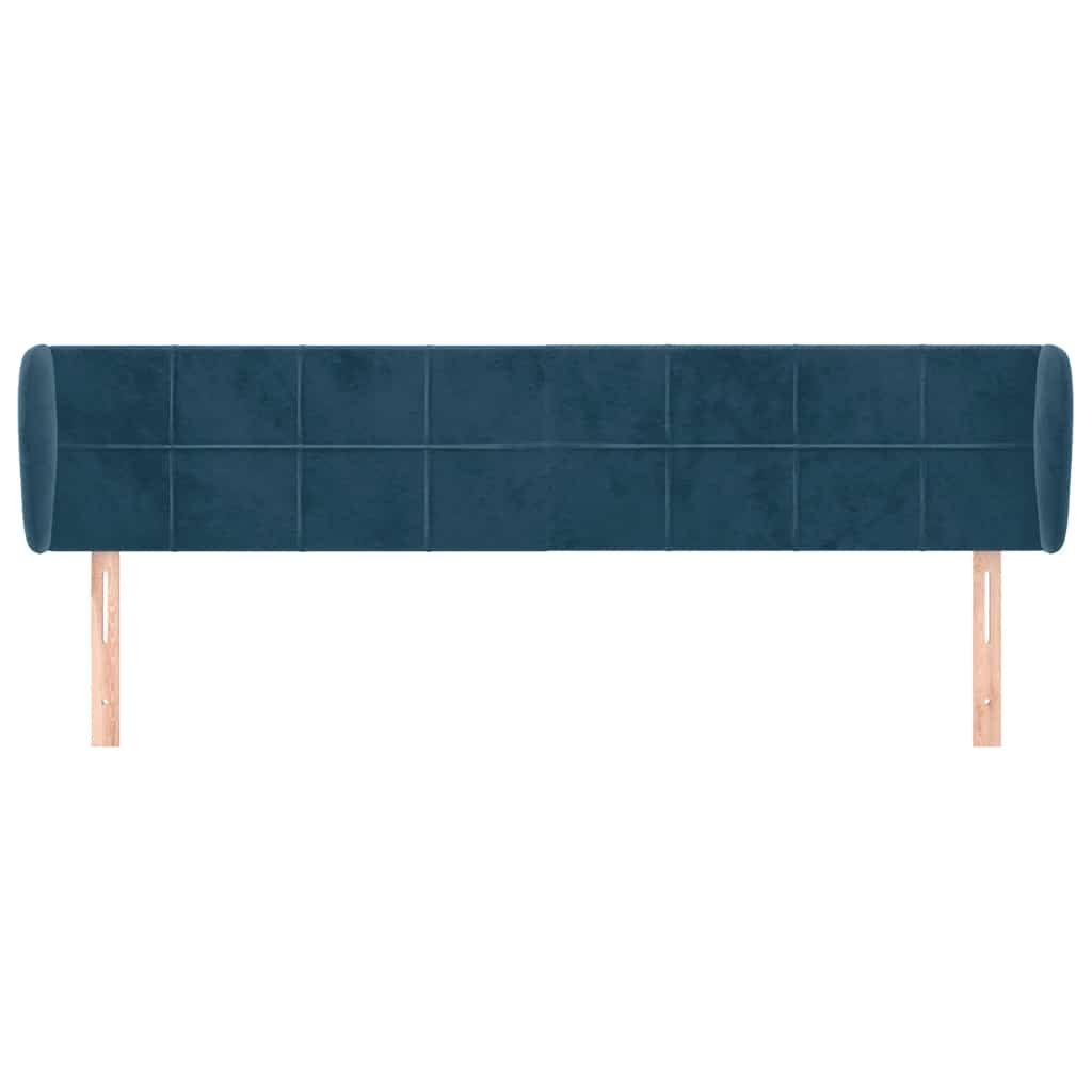 Uzglavlje s ušima tamnoplavo 203x23x78/88 cm baršunasto