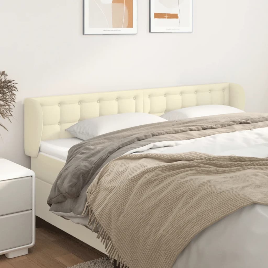 Uzglavlje s ušima krem 183x23x78/88 cm od umjetne kože