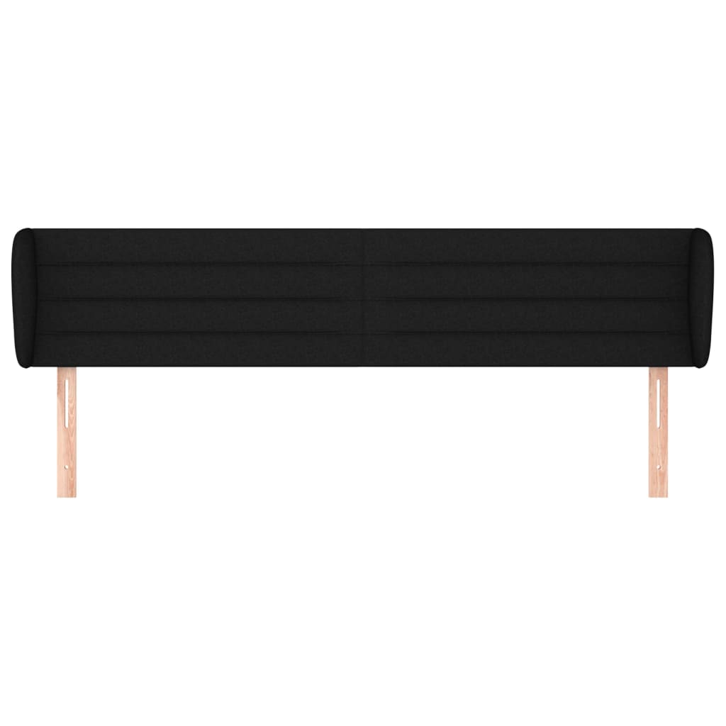 Uzglavlje s ušima crno 183x23x78/88 cm od tkanine