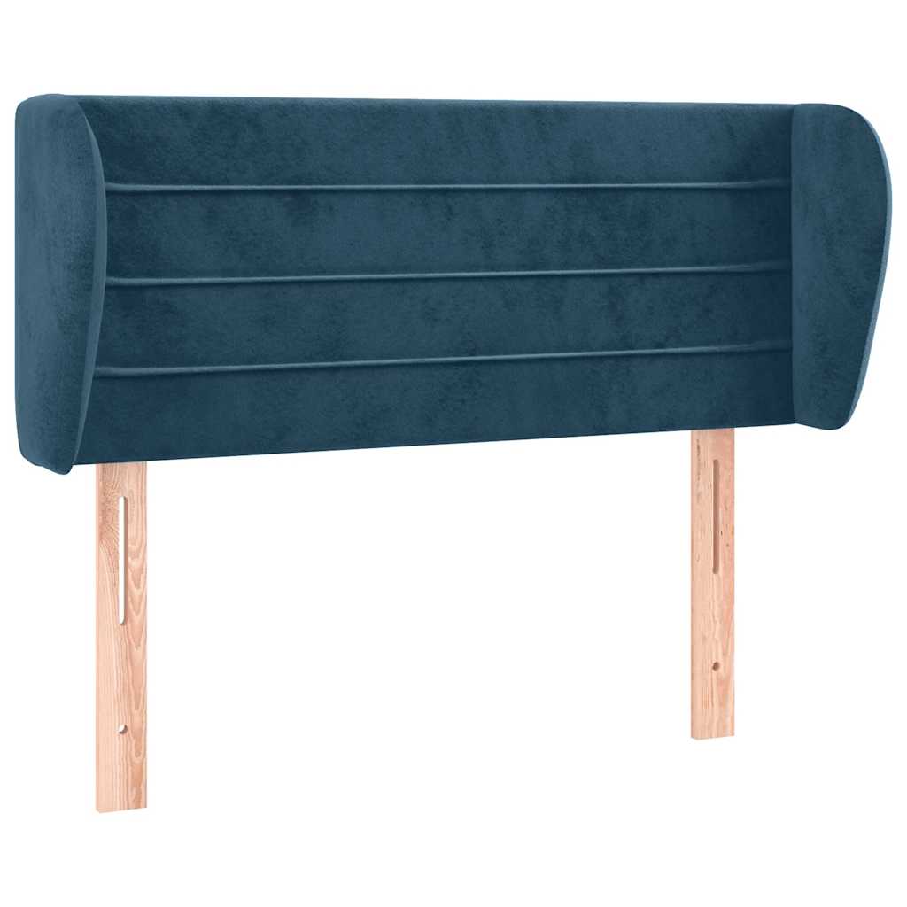 Uzglavlje s ušima tamnoplavo 83x23x78/88 cm baršunasto