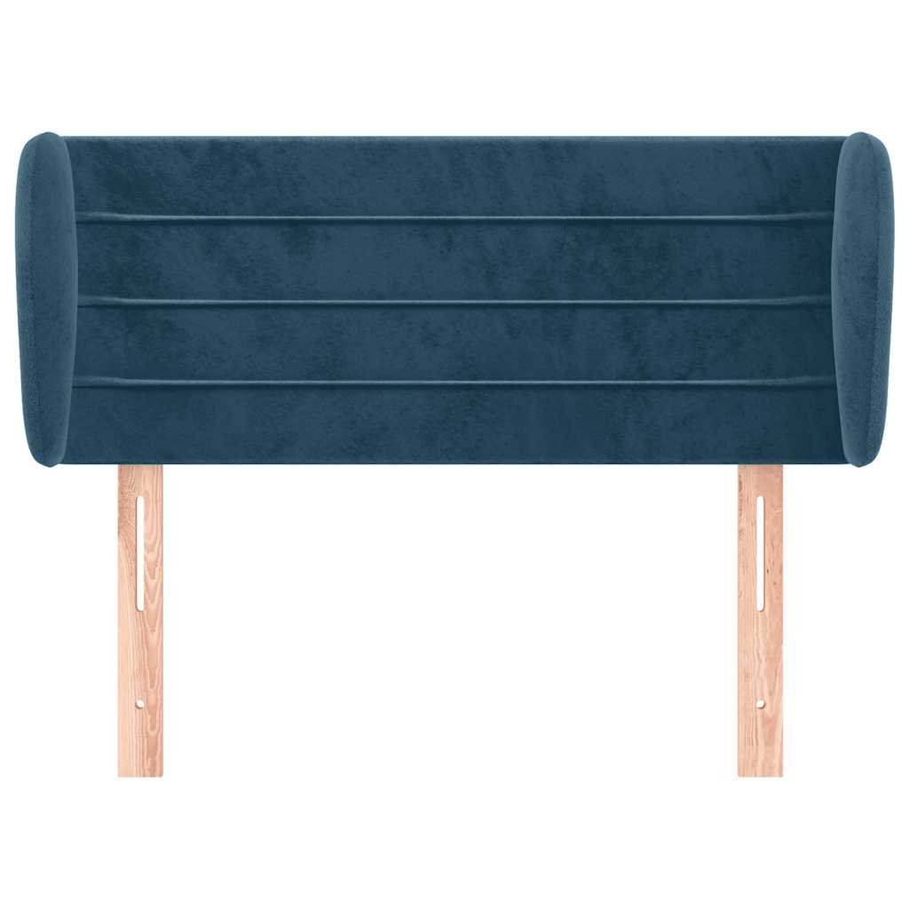 Uzglavlje s ušima tamnoplavo 83x23x78/88 cm baršunasto