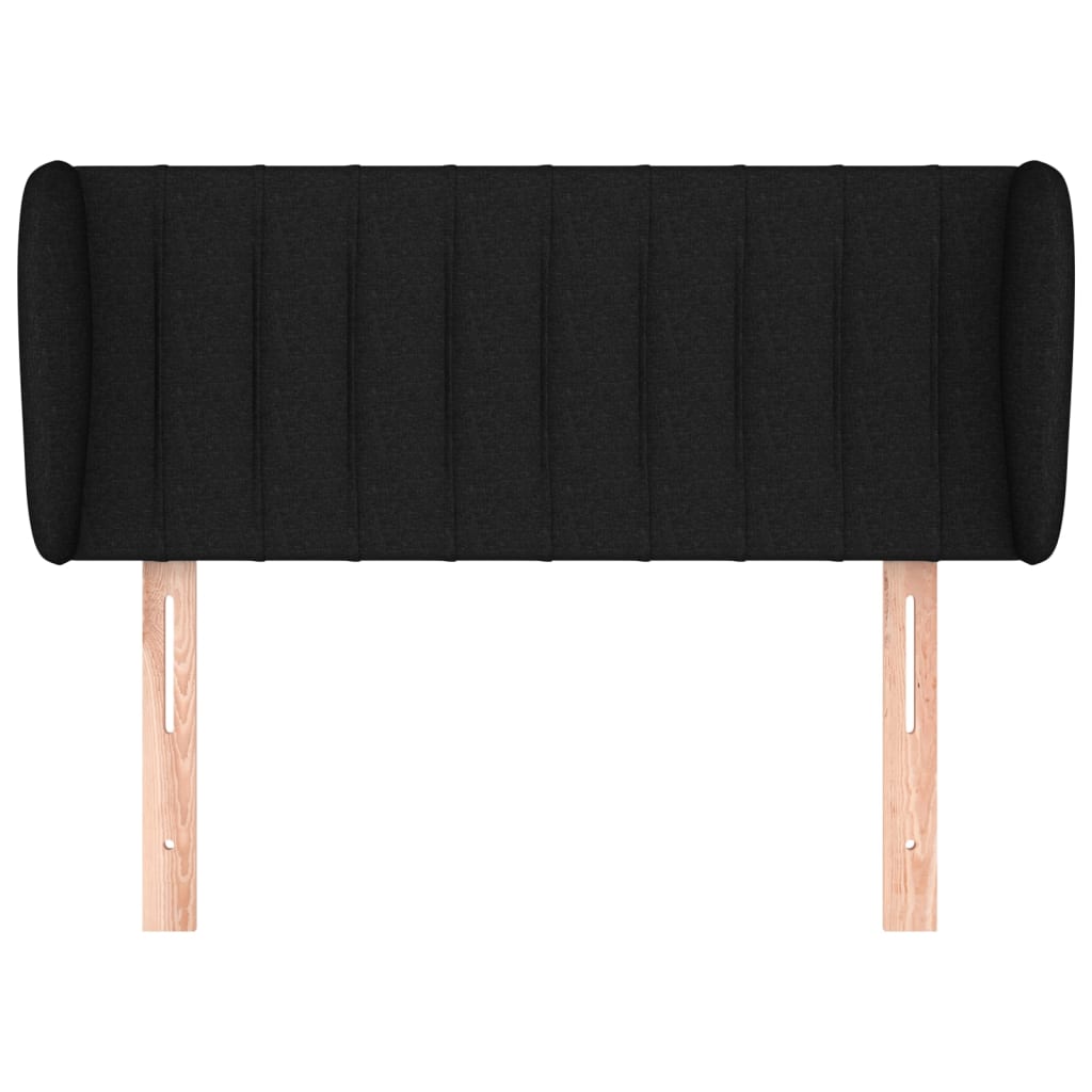 Uzglavlje s ušima crno 83x23x78/88 cm od tkanine